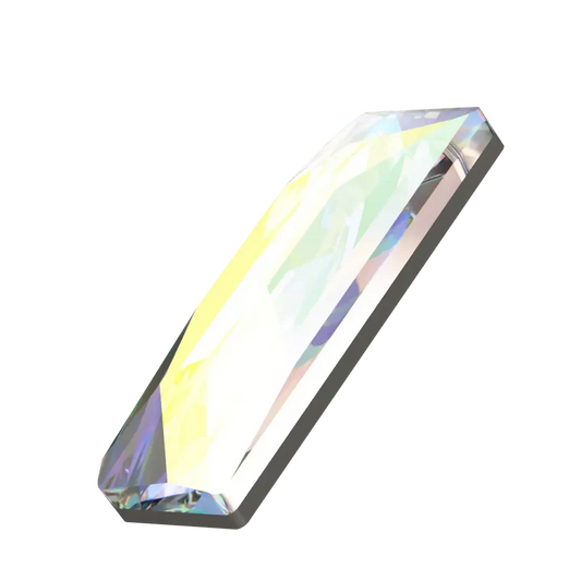 swaroski flatback crystal in baguette shape crystal AB color and 2555 cut