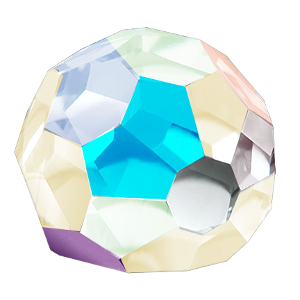 Preciosa 3/4 Ball Flatback Rhinestones 2989 Crystal AB