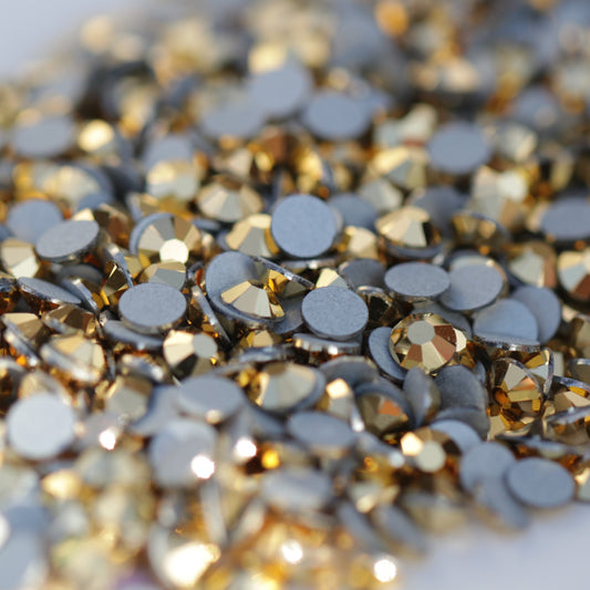 preciosa flatback crystal rhinestone in aurum color