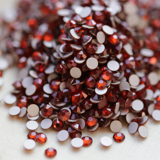 preciosa flatback crystal rhinestone in red flame color