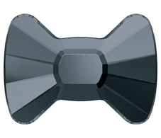Swarovski 2858 Bow Tie Flatback Rhinestones Crystal Silver Night
