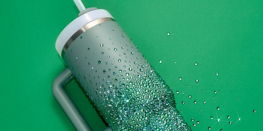 Crystallized Stanley tumbler DIY rhinestone design | eunails.eu