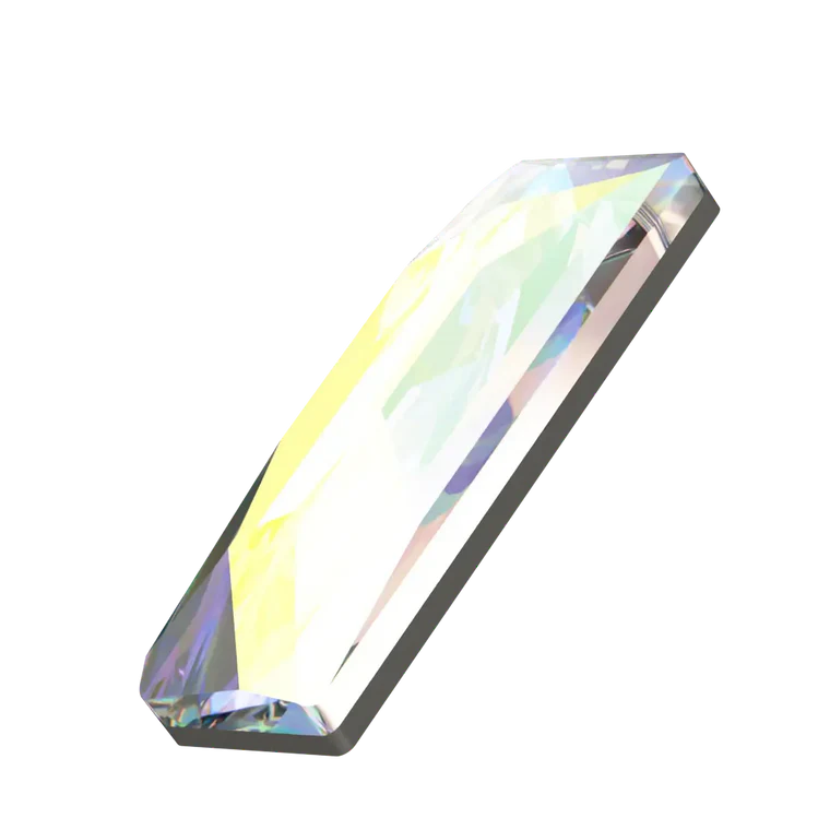 swaroski flatback crystal in baguette shape crystal AB color and 2555 cut