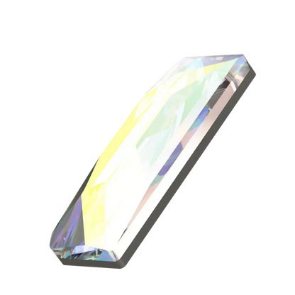 swaroski flatback crystal in baguette shape crystal AB color and 2555 cut
