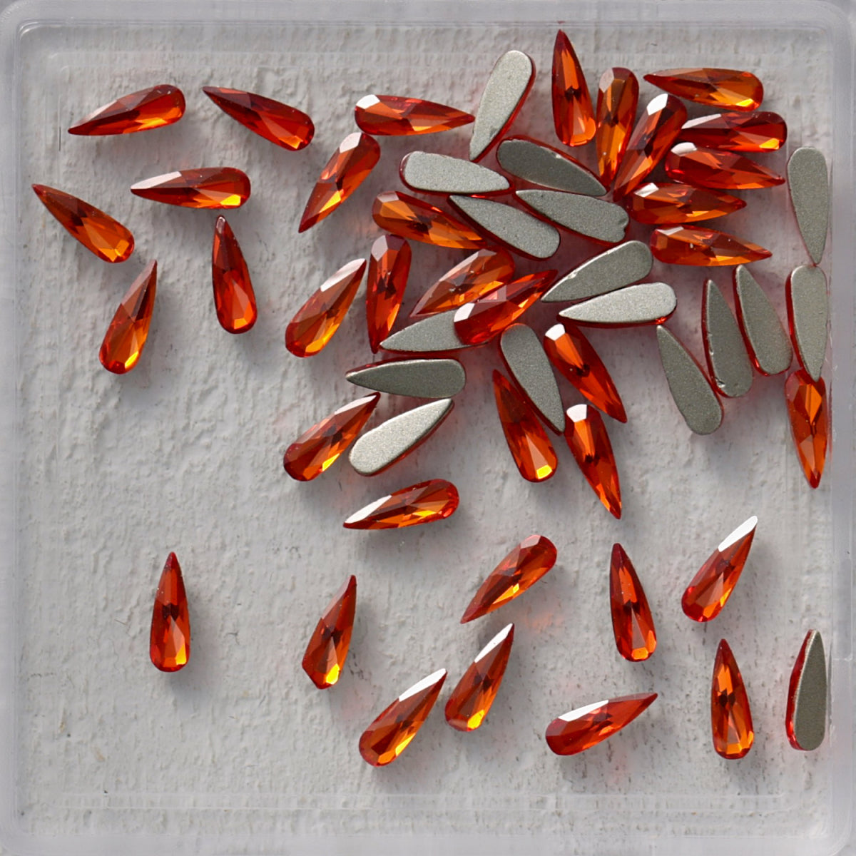 k9 crystal made drop shape flatback rhinestone hyacinth orange