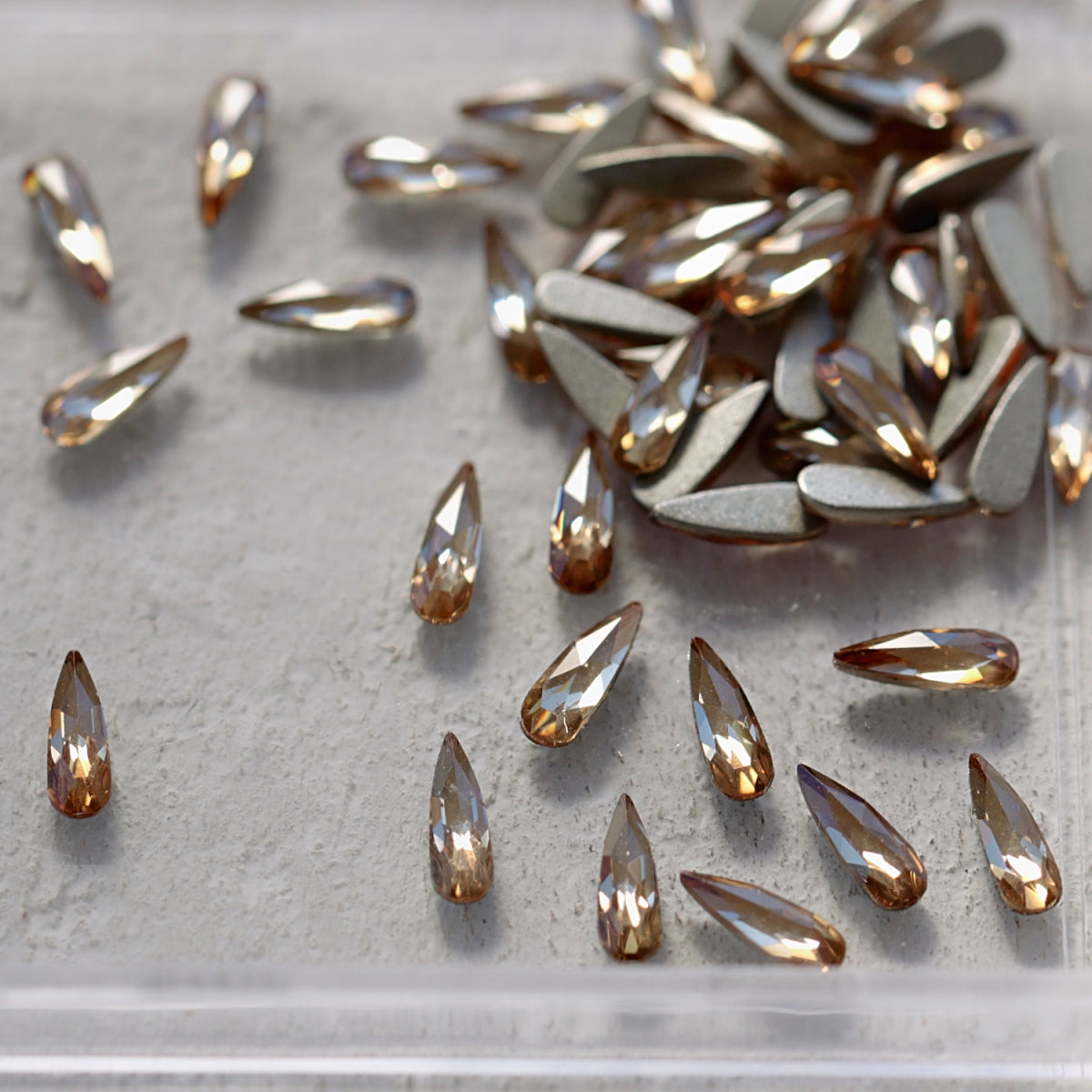 k9 crystal made drop shape flatback rhinestone light colorado topaz