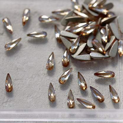 k9 crystal made drop shape flatback rhinestone light colorado topaz