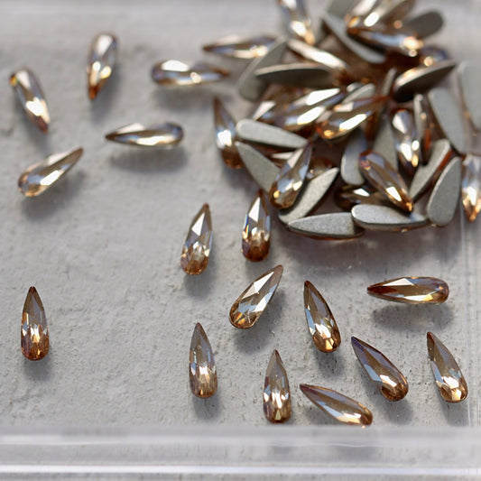 k9 crystal made drop shape flatback rhinestone light colorado topaz