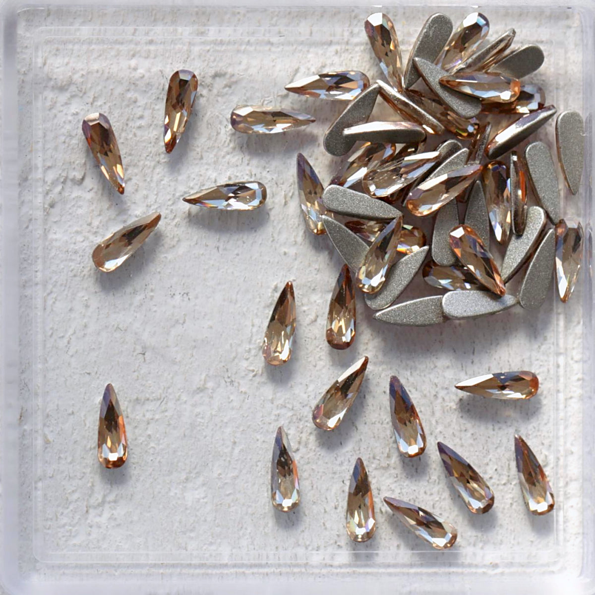 k9 crystal made drop shape flatback rhinestone light colorado topaz