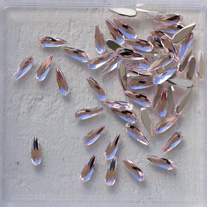 k9 crystal made drop shape flatback rhinestone light rose