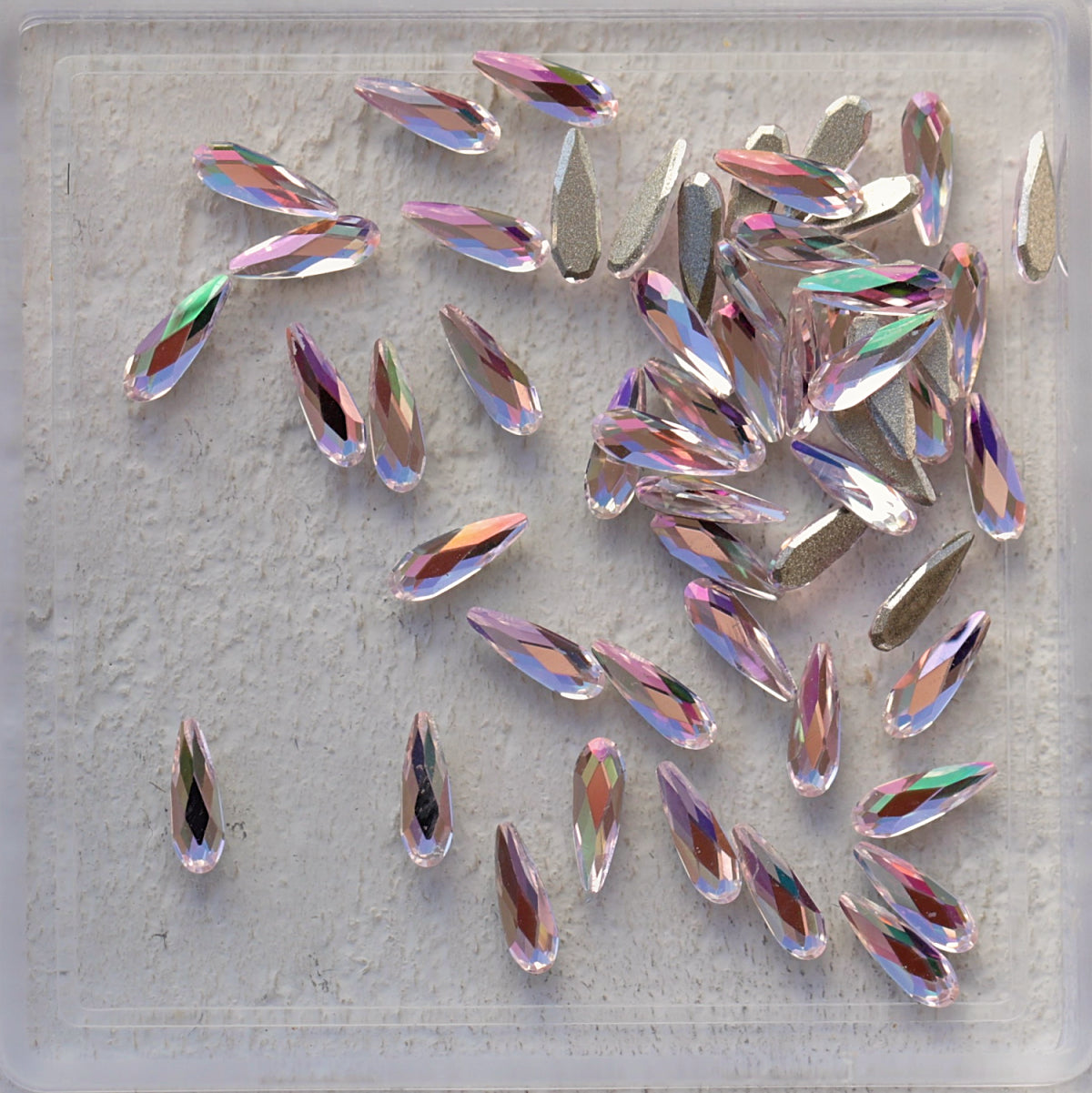 k9 crystal made drop shape flatback rhinestone luminous light rose