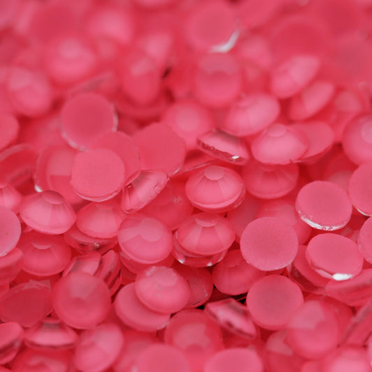 nail art rhinestone coral blush color