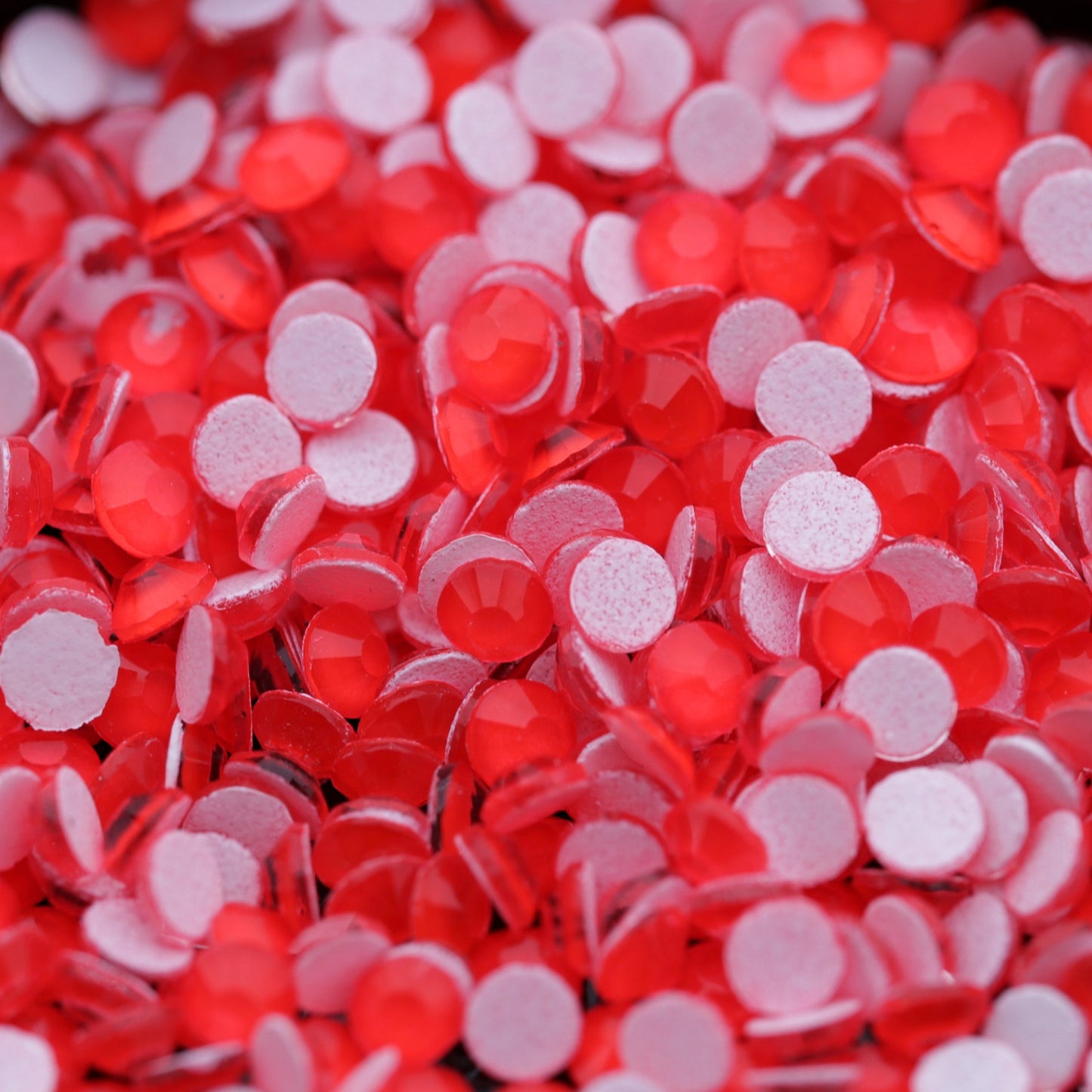 nail art rhinestone neon strawberry color