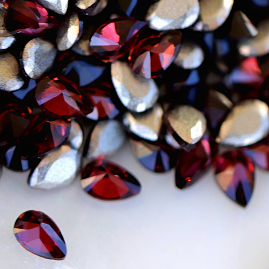 zircon drop shape nail art decoration burgundy