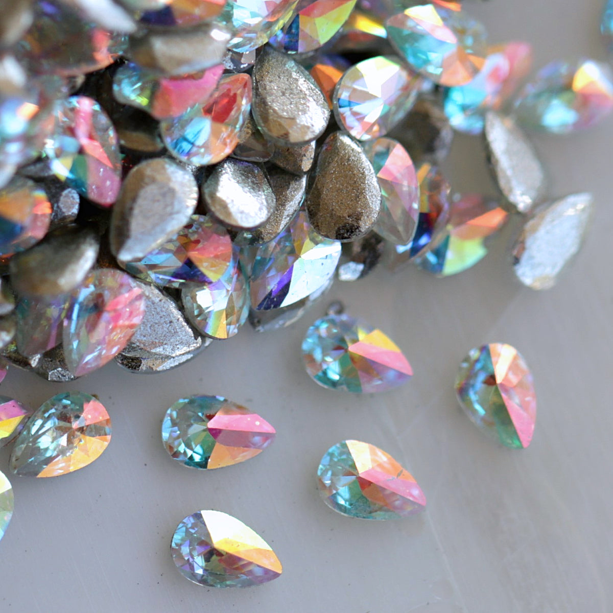 zircon drop shape nail art decoration crystal ab