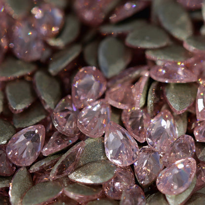 zircon drop shape nail art decoration light rose