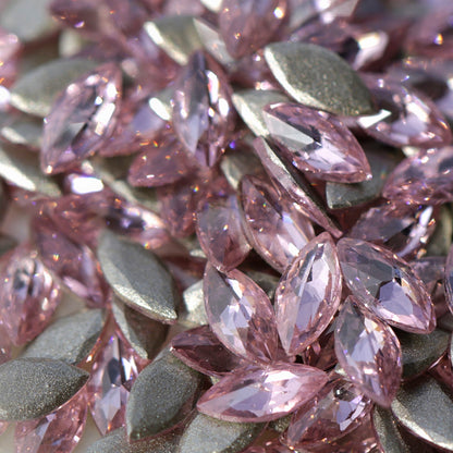 zircon marquise shape nail art decoration light rose