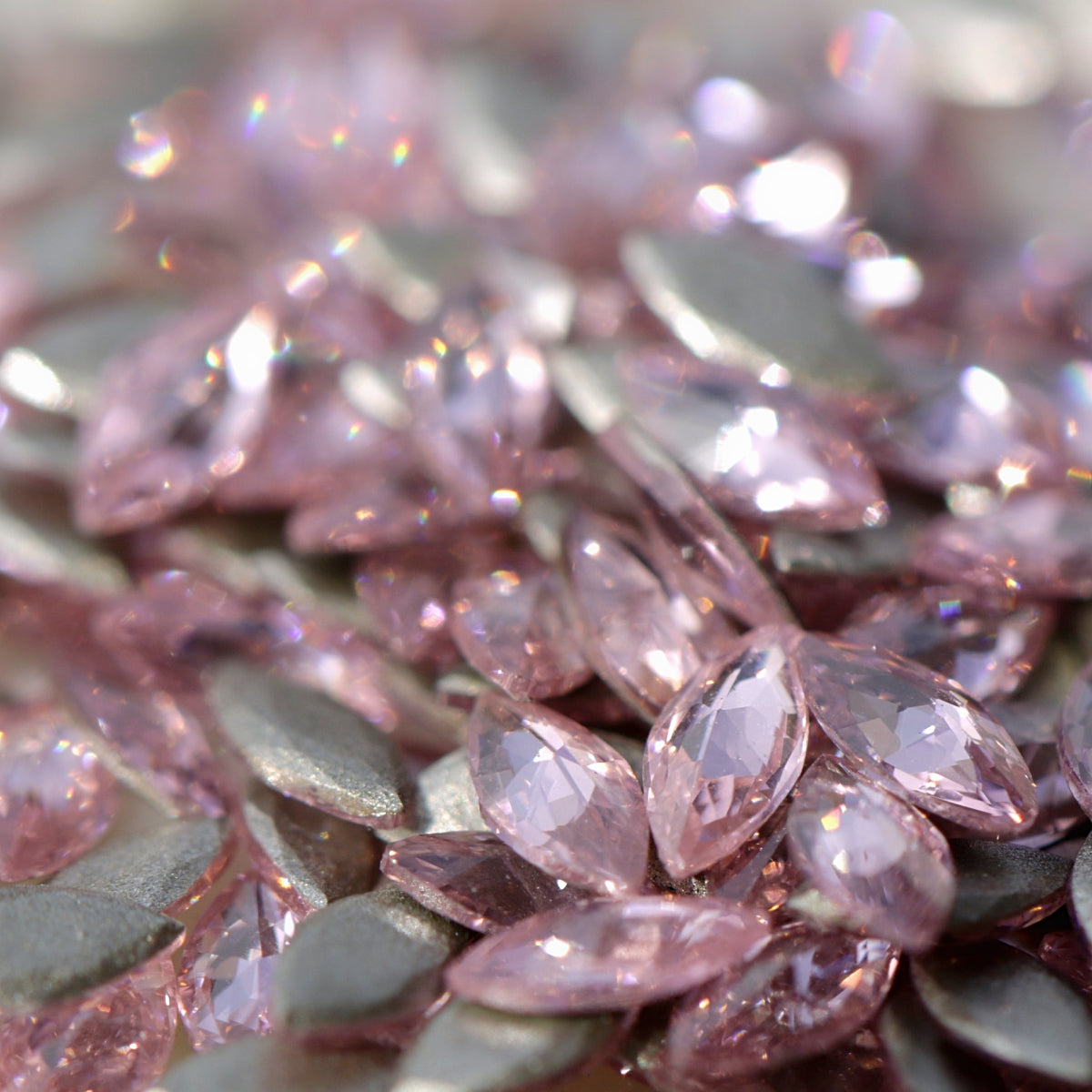 zircon marquise shape nail art decoration light rose