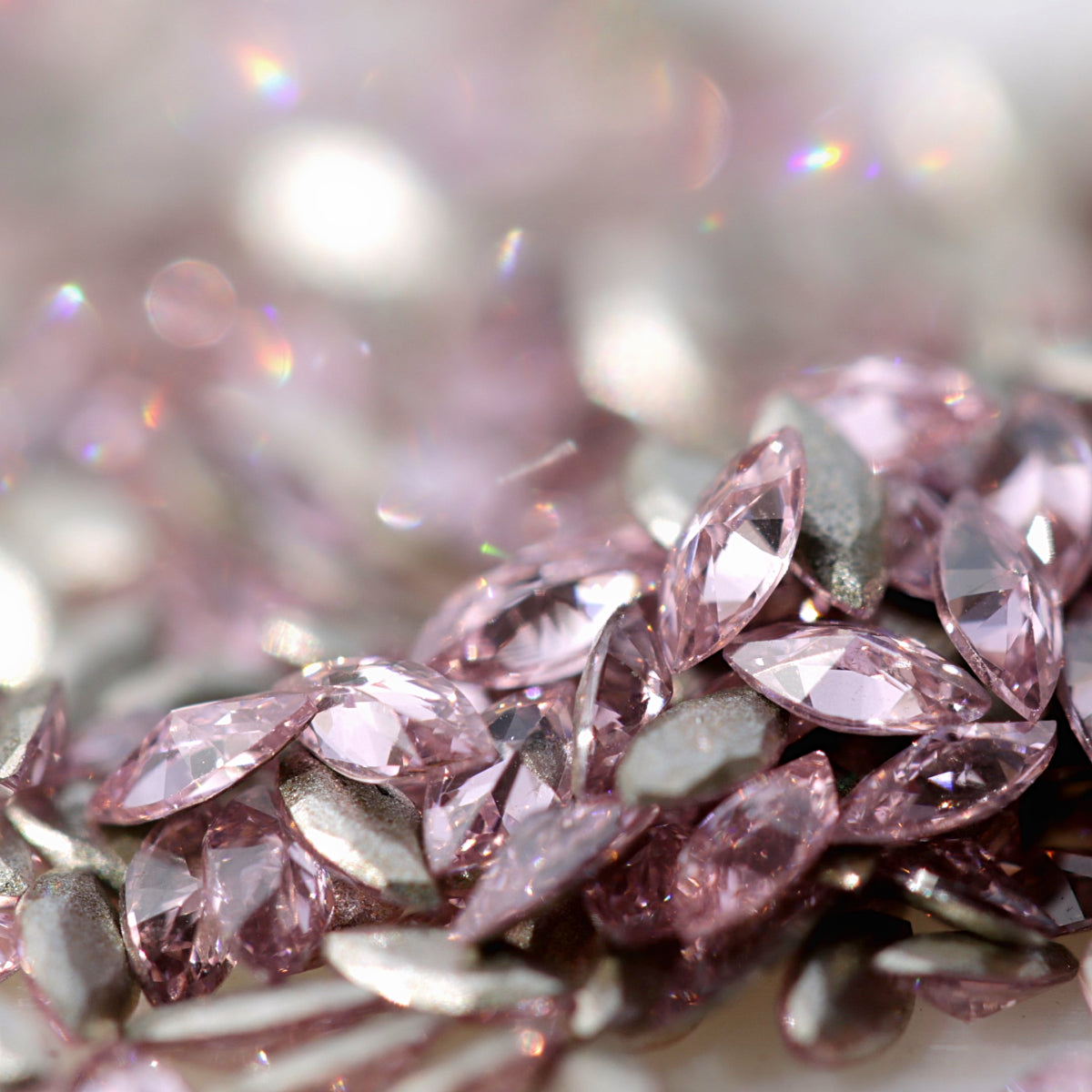 zircon marquise shape nail art decoration light rose