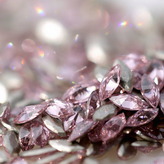 zircon marquise shape nail art decoration light rose