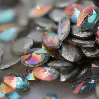 zircon oval shape nail art decoration crystal ab