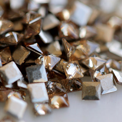 zircon square shape nail art decoration light colorado topaz