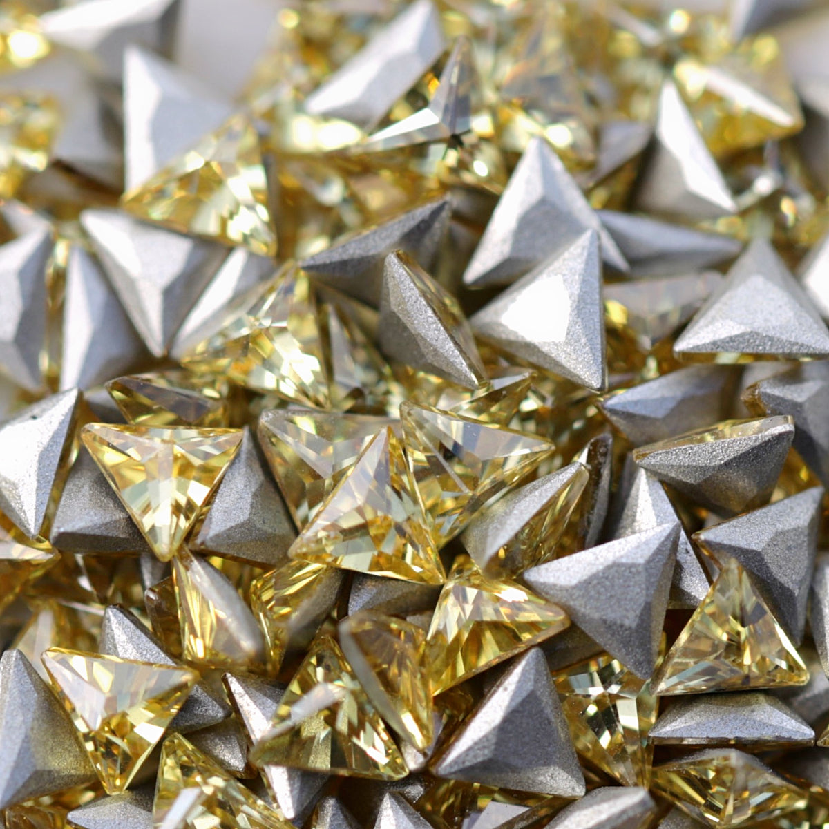 flatback zircon nail art decoration triangle yellow