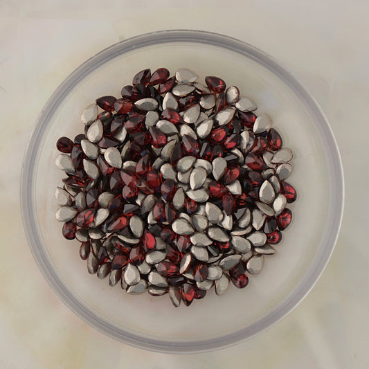 flatback zircon nail art decoration drop burgundy