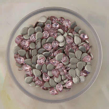 flatback zircon nail art decoration drop light rose