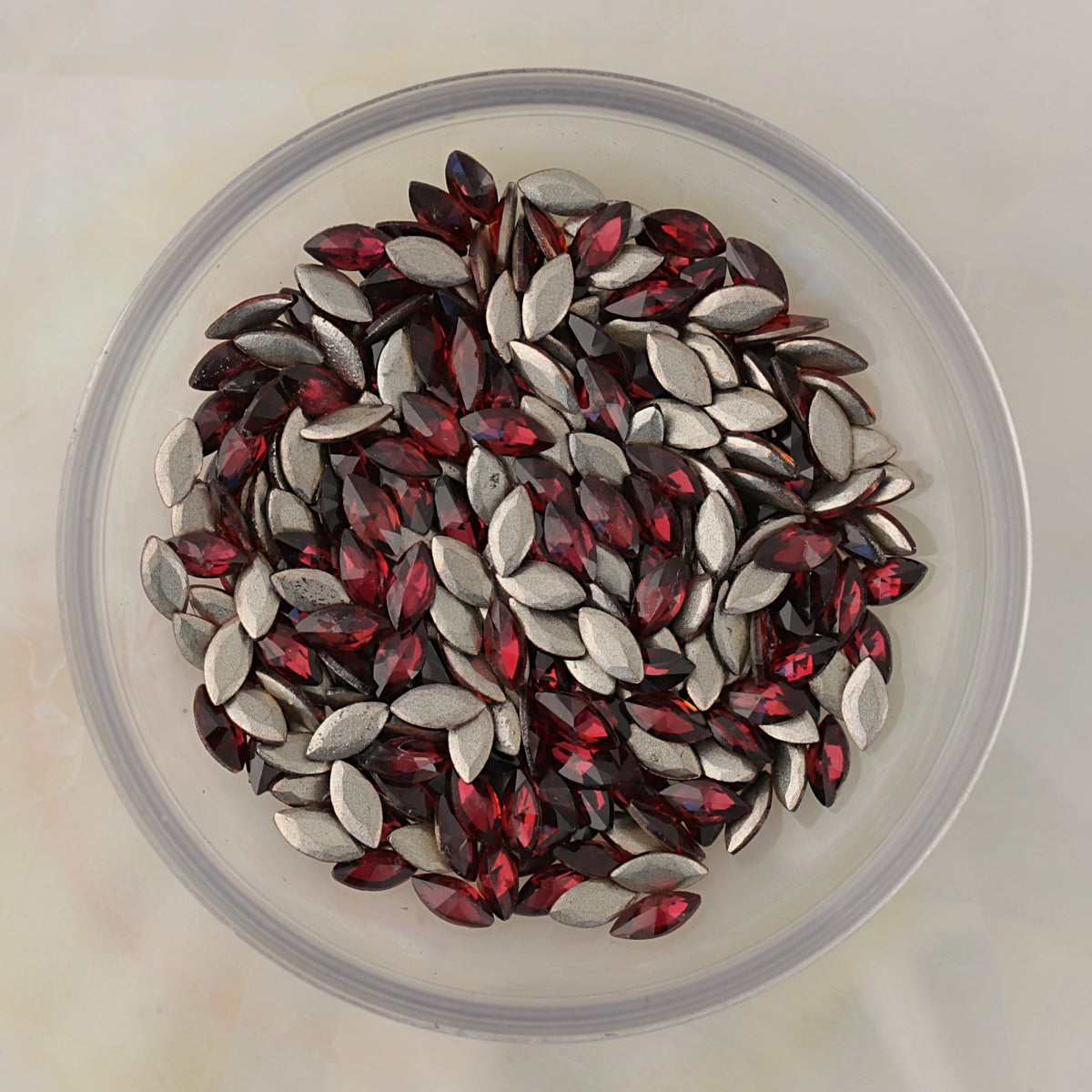 flatback zircon nail art decoration marquise burgundy