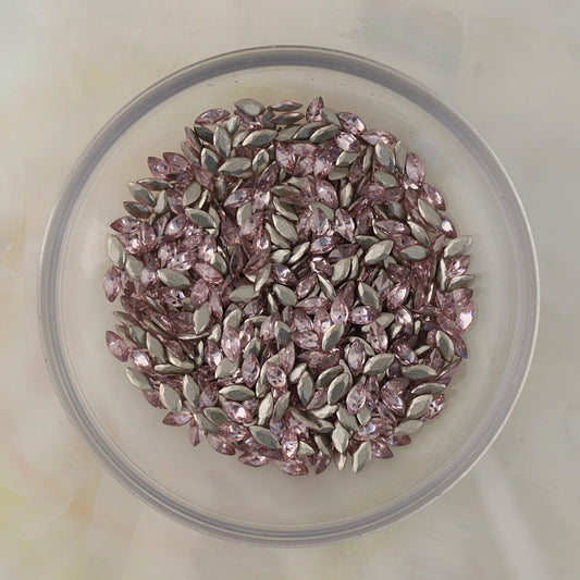 flatback zircon nail art decoration marquise light rose