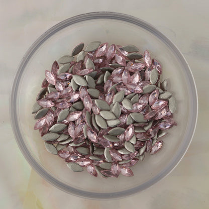 flatback zircon nail art decoration marquise light rose