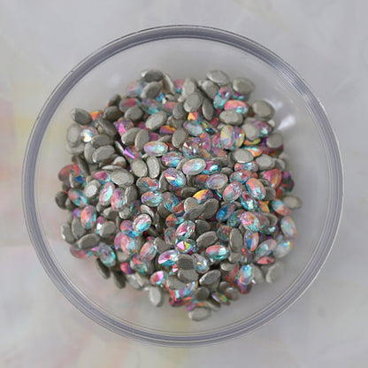 zircon nail art decoration oval crystal ab