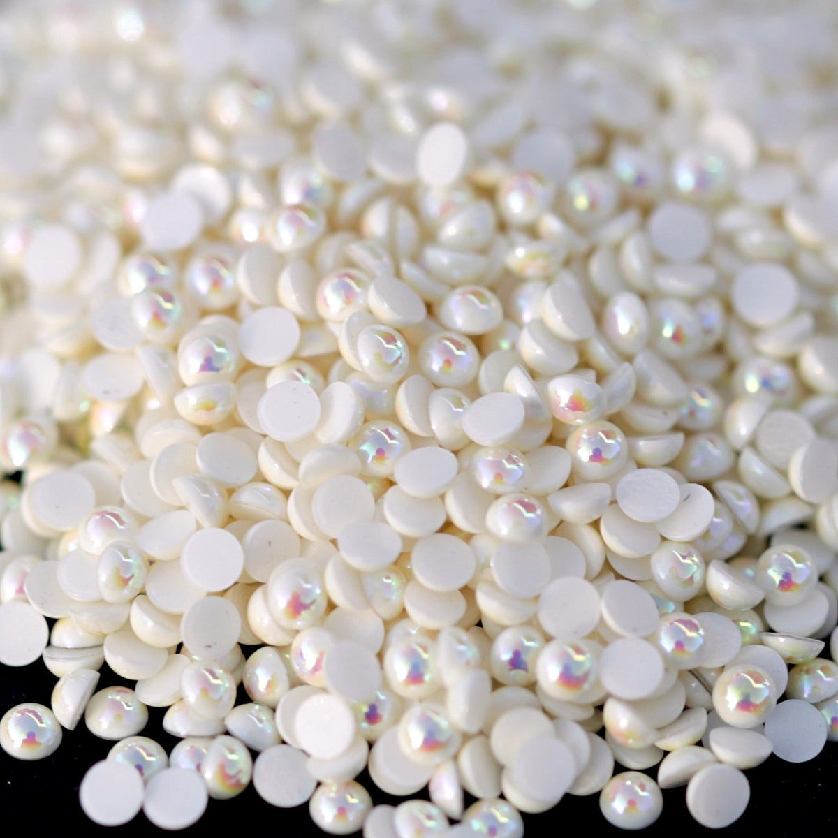 Half Pearl Beads Nail Decoration White AB