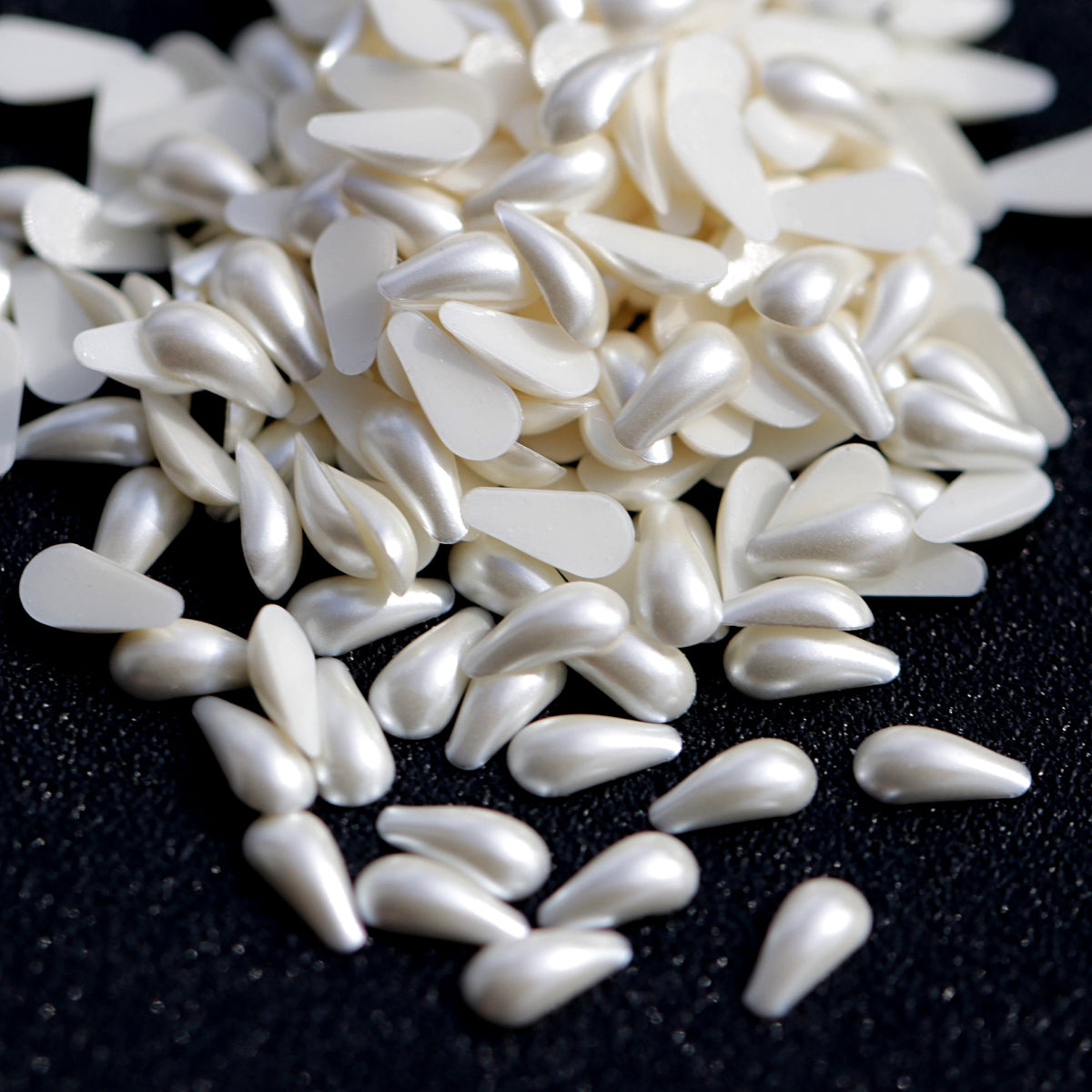 Half Pearl Beads Nail Art Decoration Drop White