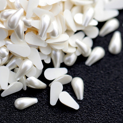 Half Pearl Beads Nail Art Decoration Drop White