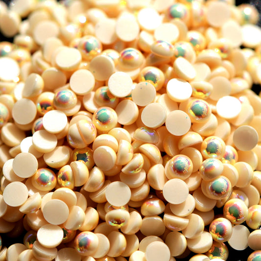 Half Pearl Beads Nail Decoration Ecru AB