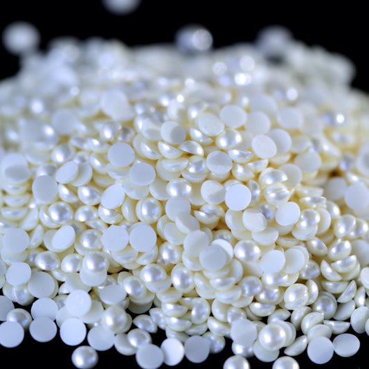 Half Pearl Beads nail decoration Ivory White