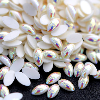 Half Pearl Beads Nail Art Decoration Marquise AB