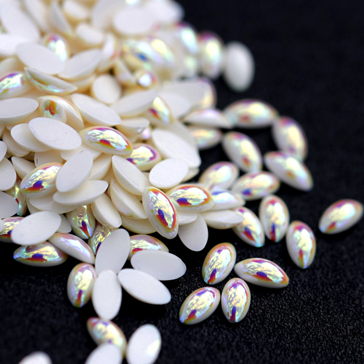 Half Pearl Beads Nail Art Decoration Marquise AB