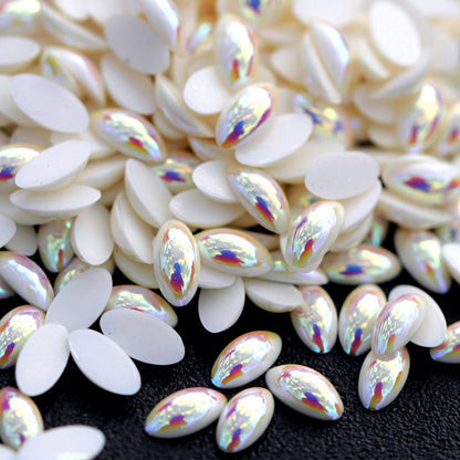 Half Pearl Beads Nail Art Decoration Marquise AB