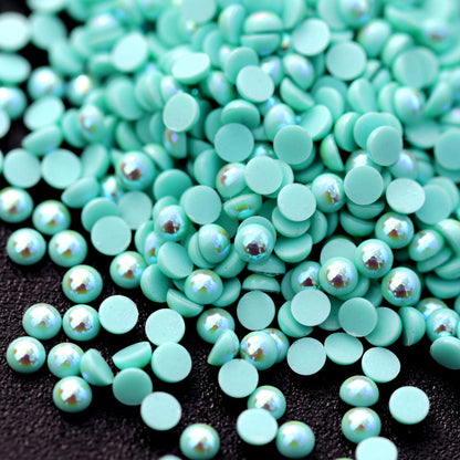 Half Pearl Beads Nail Art Decoration Seafoam AB