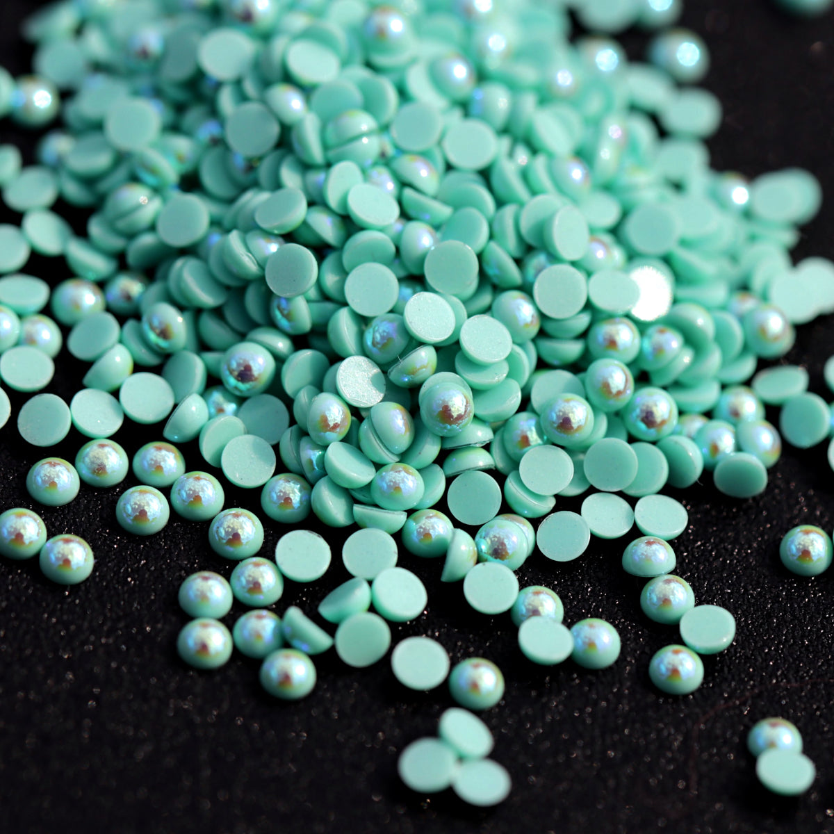 Half Pearl Beads Nail Art Decoration Seafoam AB