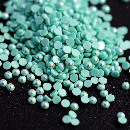 Half Pearl Beads Nail Art Decoration Seafoam AB