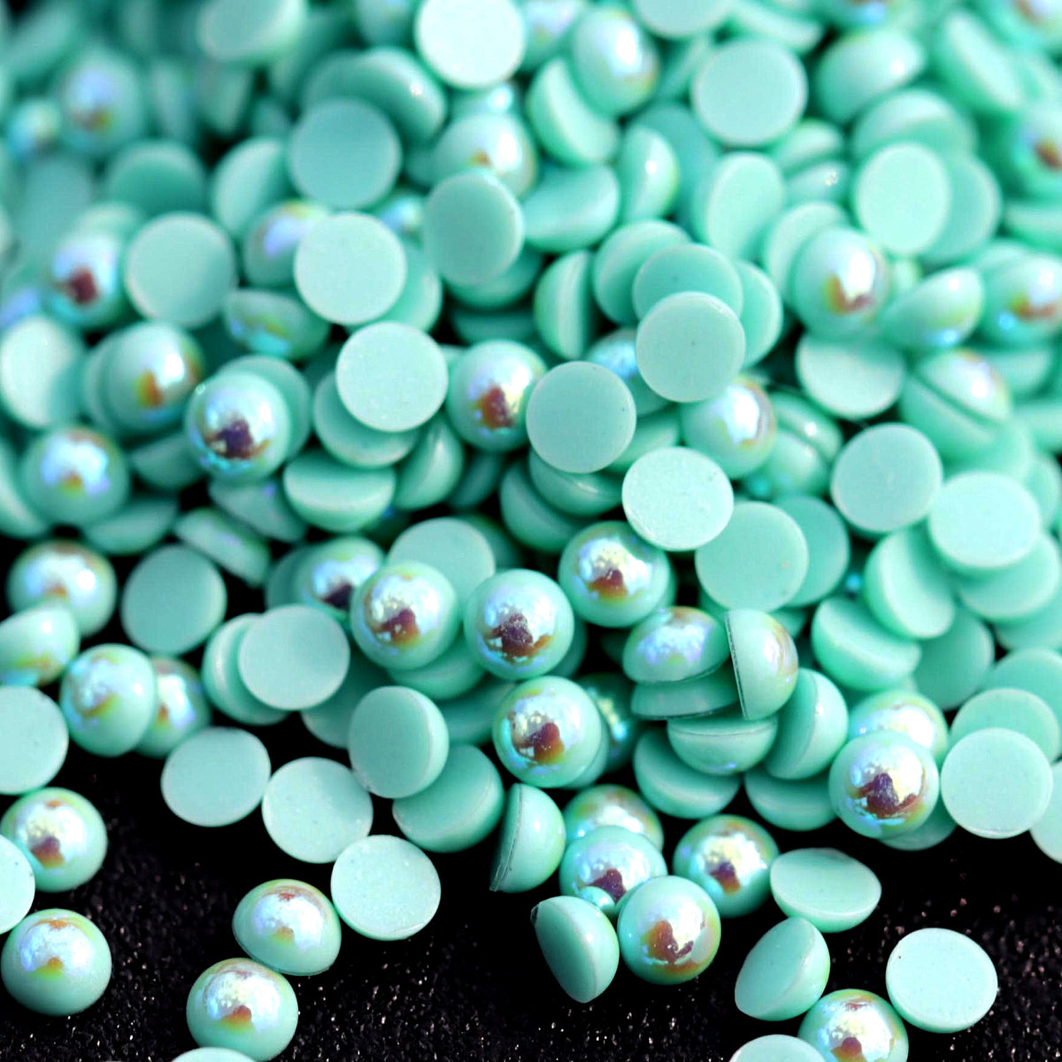 Half Pearl Beads Nail Art Decoration Seafoam AB
