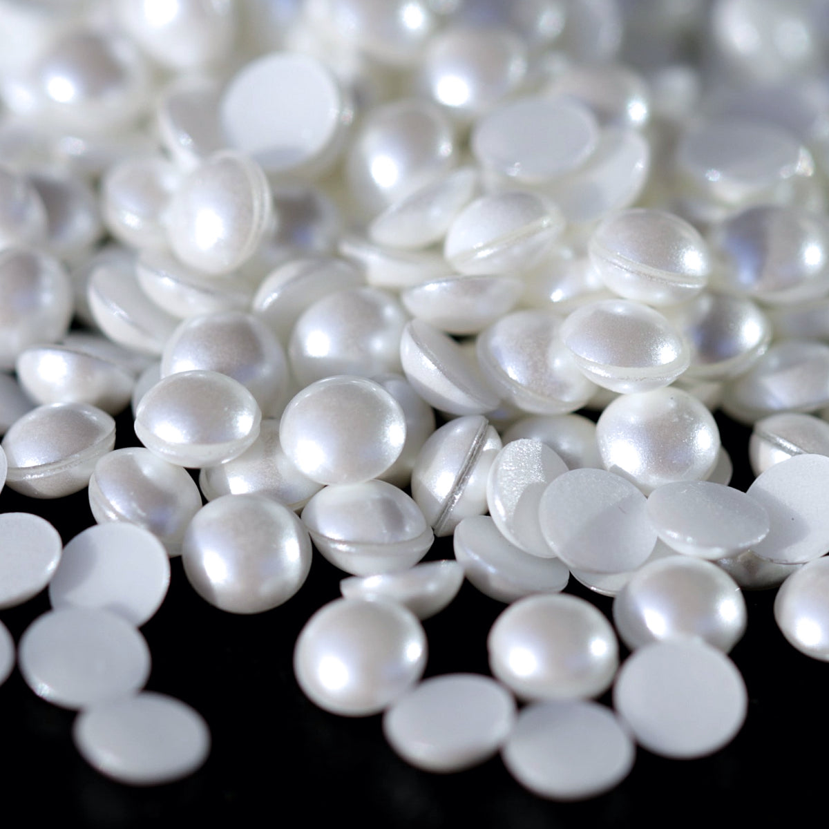 Half Pearl Beads Nail Decoraton Snow Whte