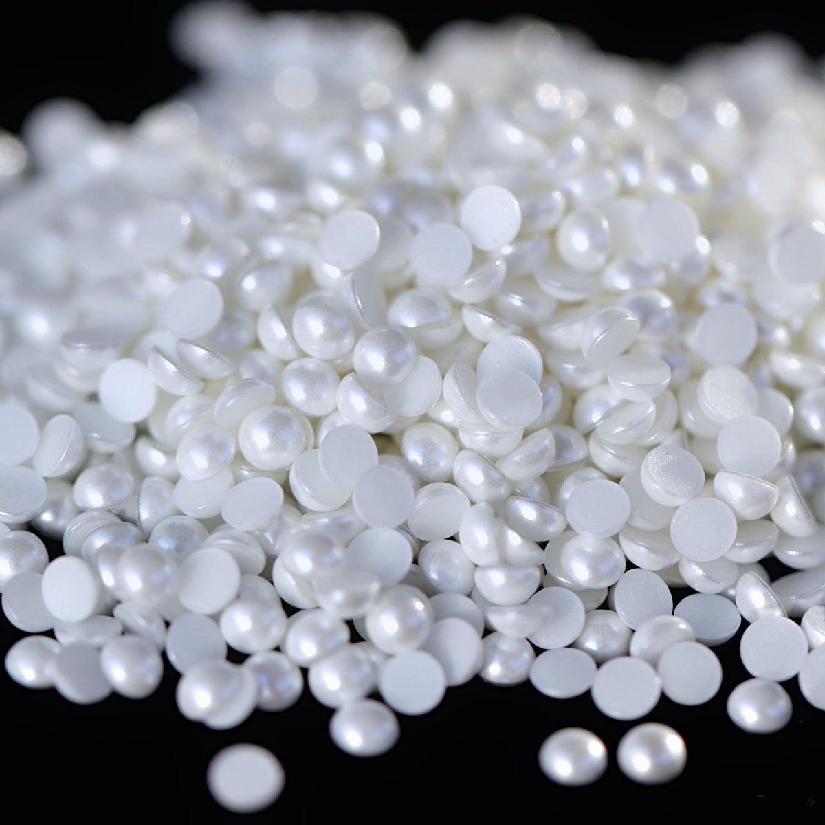 Half Pearl Beads Nail Decoraton Snow Whte