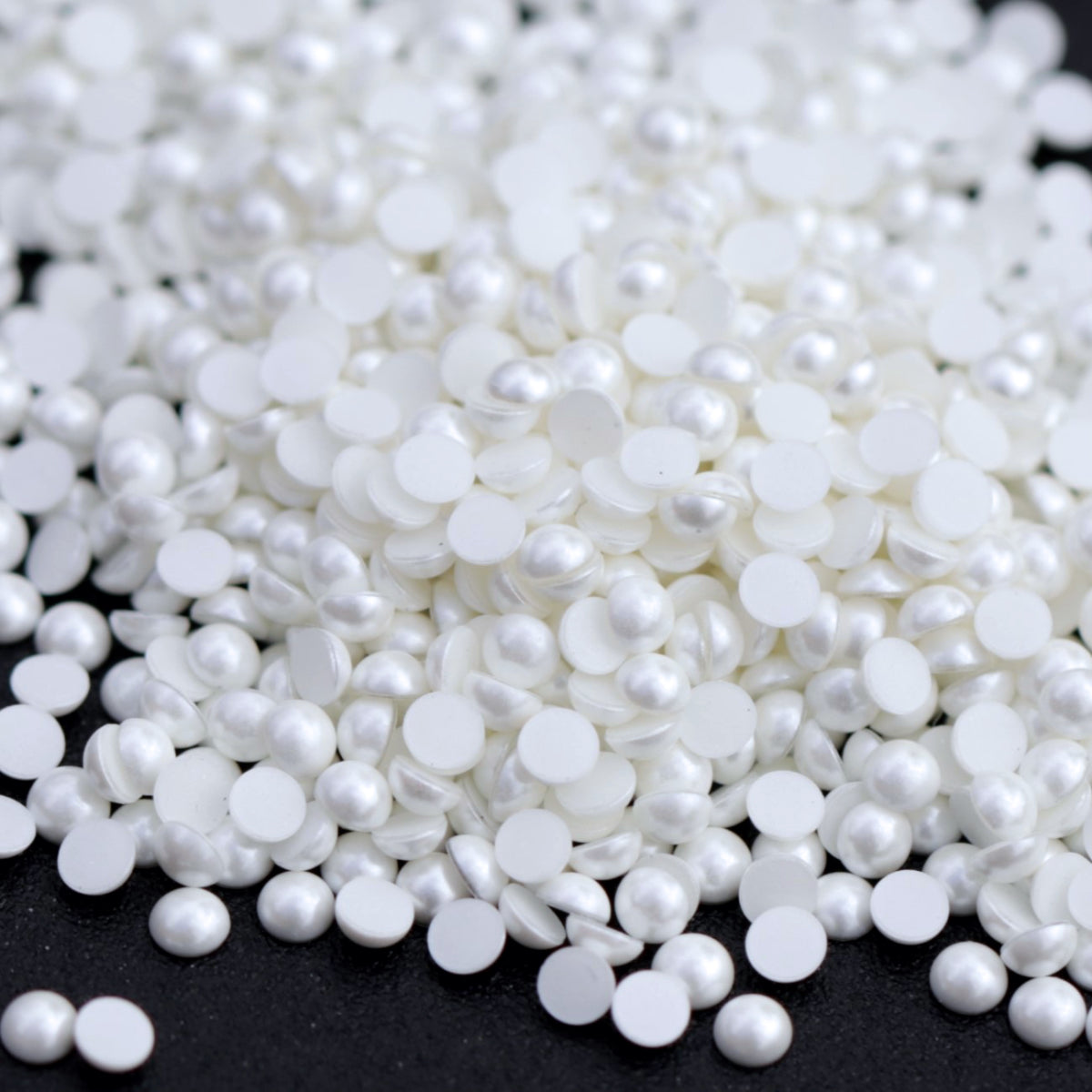 Half Pearl Beads Nail Decoraton Snow Whte