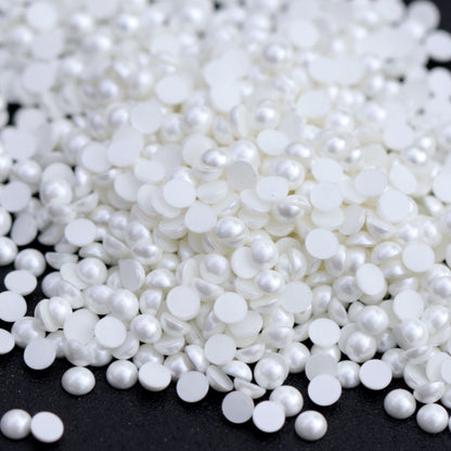 Half Pearl Beads Nail Decoraton Snow Whte