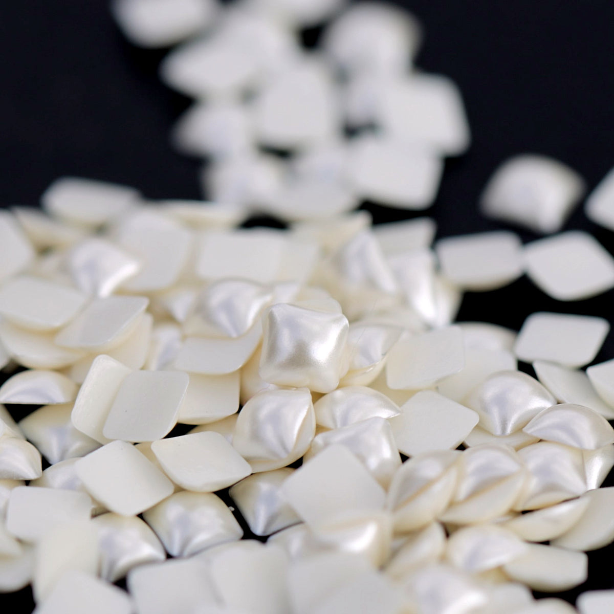 Half Pearl Beads Nail Art Decoration Square White